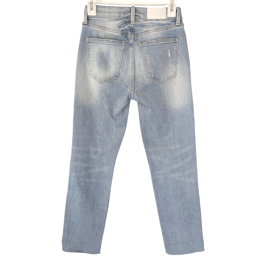 Pistola Revolve Jeans High Rise Light Wash Distressed Straight Leg Women's Sz 25 - Picture 6 of 12